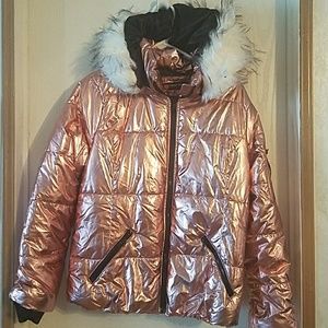 Women's FAUX FUR Jacket, Junior Size Large - NWT